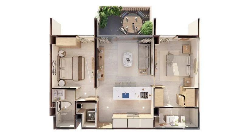 Plano del modelo B de Alana Wellness Living