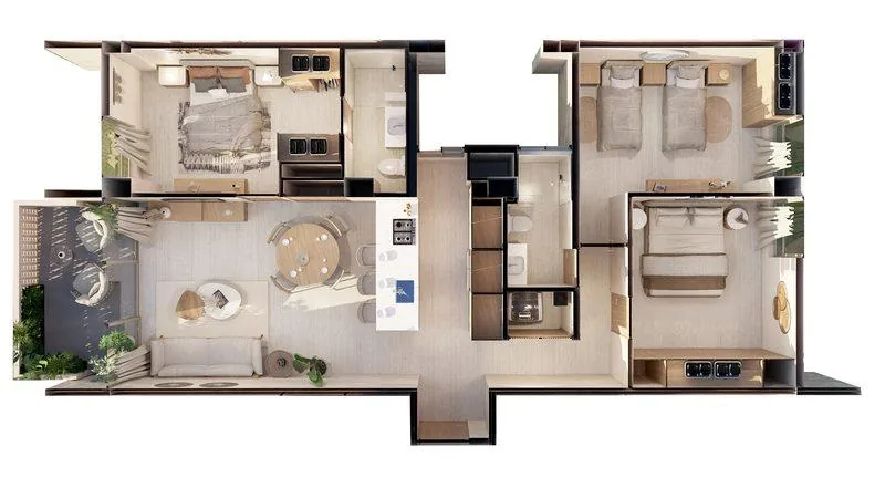 Plano del modelo D1 de Alana Wellness Living